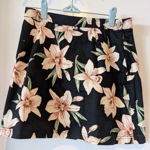 Forever 21 Black Floral Mini Skirt